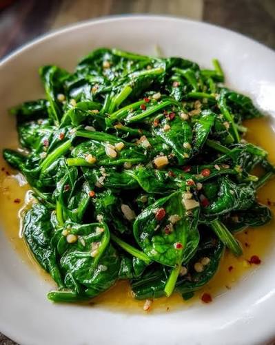 Baby Spinach, Garlic & Olive Oil