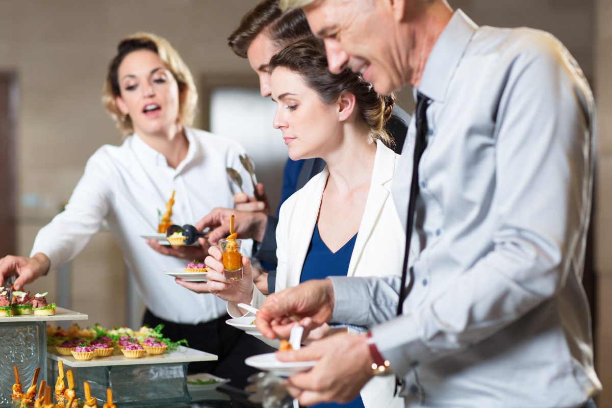 Buffet station at corporate conference