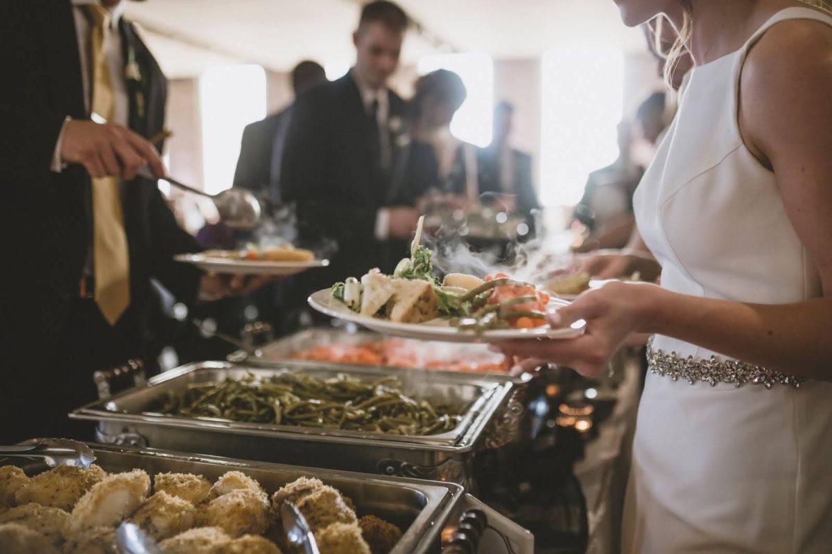 Hors d'oeuvres display at wedding cocktail hour